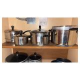 Lot of Stainless Steel Cooking Pots