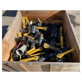 CRATE WITH ASSORTED BANJO VALVES AND FITTINGS