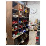 SHELVING UNIT WITH ASSORTED EYE BOLTS