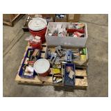 PALLET WITH STAPLERS AND SUPPLIES