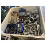 TOTE WITH ASSORTED SIZED GALVANIZED NIPPLES