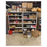 SHELVING UNIT WITH ASSORTED GANG BOXES