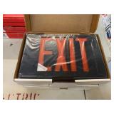 (3) LED EXIT SIGNS, BLACK WITH RED LETTERING