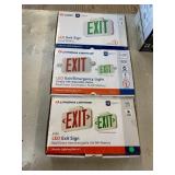 (3) LED EXIT SIGNS