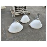 (3) VINTAGE PORCELAIN ANGLED LIGHT FIXTURES