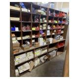 SHELVING UNIT WITH ASSORTED CABLE CONNECTORS