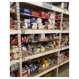 SHELVING UNIT WITH ASSORTED RECEPTACLES