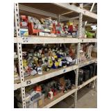 SHELVING UNIT WITH ASSORTED RECEPTACLES