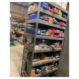 SHELVING UNIT WITH ASSORTED CONDUIT PARTS