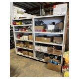 SHELVING UNIT WITH ASSORTED GANG BOXES