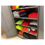 LOWER CABINET WITH SIZE MEDIUM WORK SHIRTS