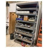 SHELVING UNIT WITH ASSORTED CONDUIT FITTINGS