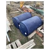 2 PLASTIC 50 GALLON DRUMS