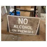 NO ALCHOHOL METAL SIGN