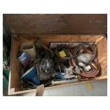 WOOD BOX WITH ASSOTRTED TOOLS