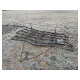 2 SECTION SPIKE TOOTH HARROW, 8' W,  PULL TYPE