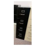 (1) BLACK 4 DRAWER FILE CABINETS