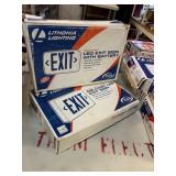 (3) LITHONIA LED EXIT SIGNS WITH BATTERY BACKUP