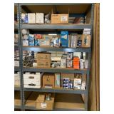 SHELVING UNIT WITH ASSORTED LIGHT BULBS