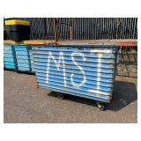 STEEL BIN ON CASTERS