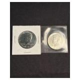 (2) 1964 Kennedy Half Dollar Silver Coins (90% Sil