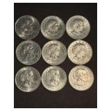 (9) Susan B. Anthony Dollar Coins (App. 1")