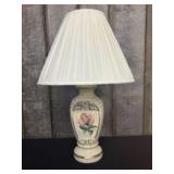 Vintage Ceramic Table Lamp  with Rose Detail