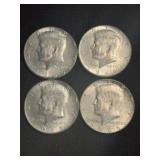 (4) 1966 Kennedy Half Dollar Silver Coins (40% Sil