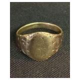 10K Gold Engraved Ring (Size 8) (App. 1")