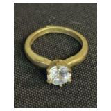 Unmarked Gold Colored Ring With Precious Stone (Si