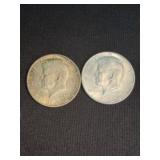 (2) 1964 Kennedy Half Dollar Silver Coins (90% Sil