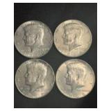 (4) 1966 Kennedy Half Dollar Silver Coins (40% Sil