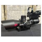 10x40 Rifle Scope with Red and Green Dot Laser