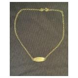 14KT Gold Italian "PIWWO!" Engraved Bracelet 9.5"