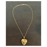 Gold Overlay Heart Locket On Chain 11"