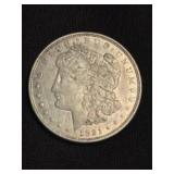 1921 Morgan Silver Dollar (90% Silver) 1.5"