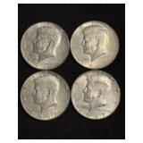 (4) 1967 Kennedy Half Dollar Silver Coins (40% Sil