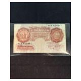 Antique Ten Shillings Note by the Bank of England