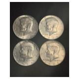 (4) 1966 Kennedy Half Dollar Silver Coins (40% Sil