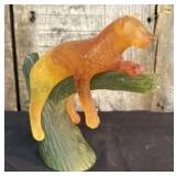 Panther On Green Tree Amber