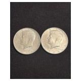 (2) 1964-D Kennedy Half Dollar Silver Coins (90% S