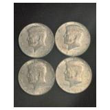 (4) 1966 Kennedy Half Dollar Silver Coins (40% Sil
