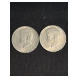 (2) 1964 Kennedy Half Dollar Silver Coins (90% Sil