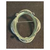 Sterling Silver Courting Brooch 2"