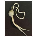 Vintage Southwest Bolo Tie With Brown Striped Agat