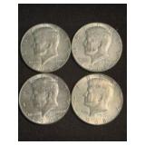 (4) 1968 Kennedy Half Dollar Silver Coins (40% Sil