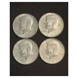 (4) 1966 Kennedy Half Dollar Silver Coins (40% Sil