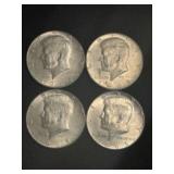 (4) 1965 Kennedy Half Dollar Silver Coins (40% Sil