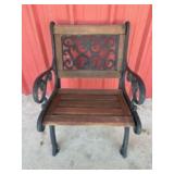 Cast Iron and Wooden Garden Chair