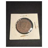 1844 Braided Hair Large Cent Coin (App. 1")